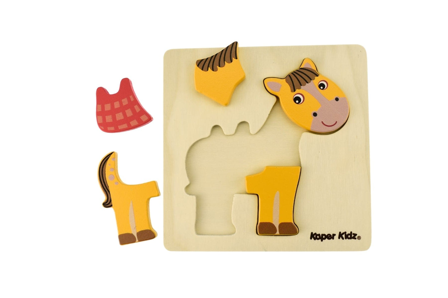 Kids Toy Chest Brand-Kaper Kidz, Games-Peg & Tray Puzzles FARM CHUNKY PUZZLES HORSE
