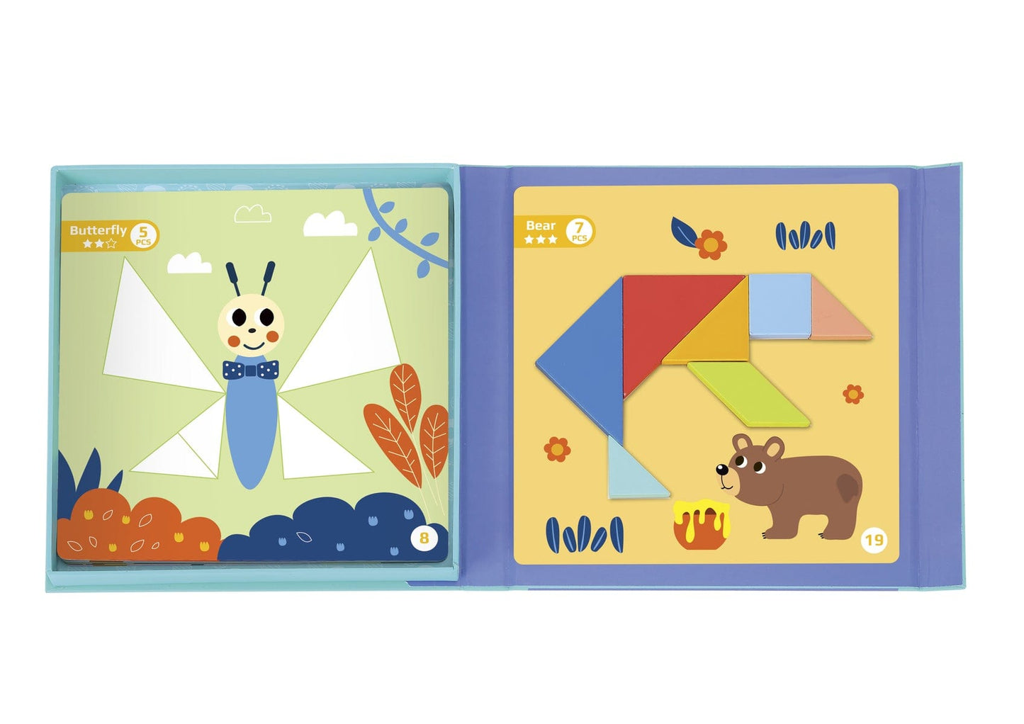 Kids Toy Chest Brand-Tooky Toy, Games-Puzzles & Brainteasers MAGNETIC TANGRAM ANIMAL PLAY SET