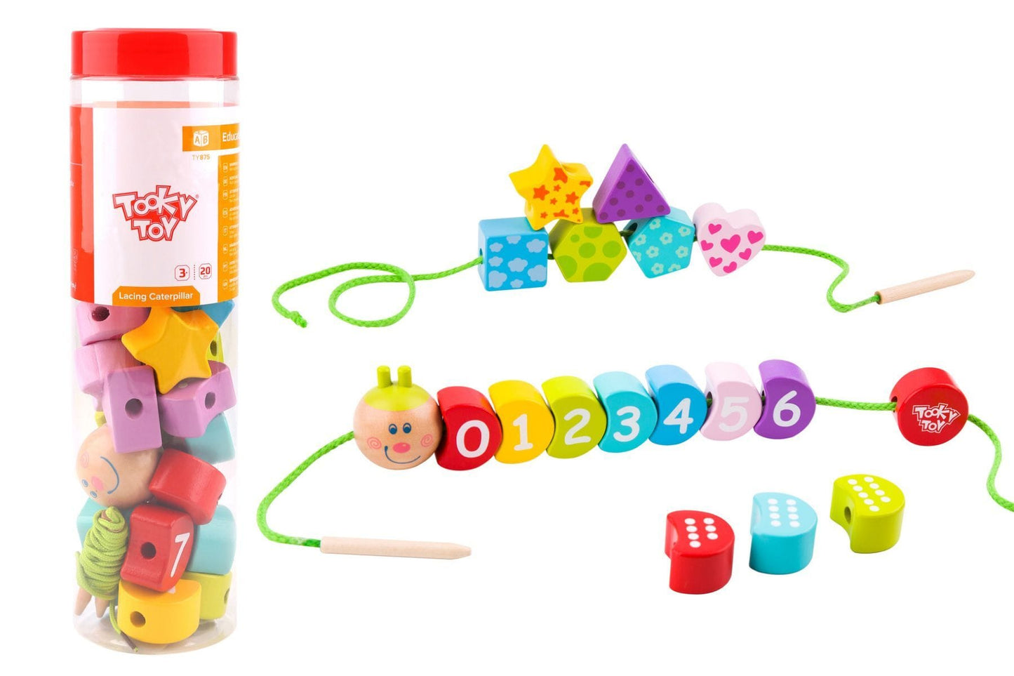 Kids Toy Chest Brand-Tooky Toy, Toys-Educational, Games-Educational LACING CATERPILLAR