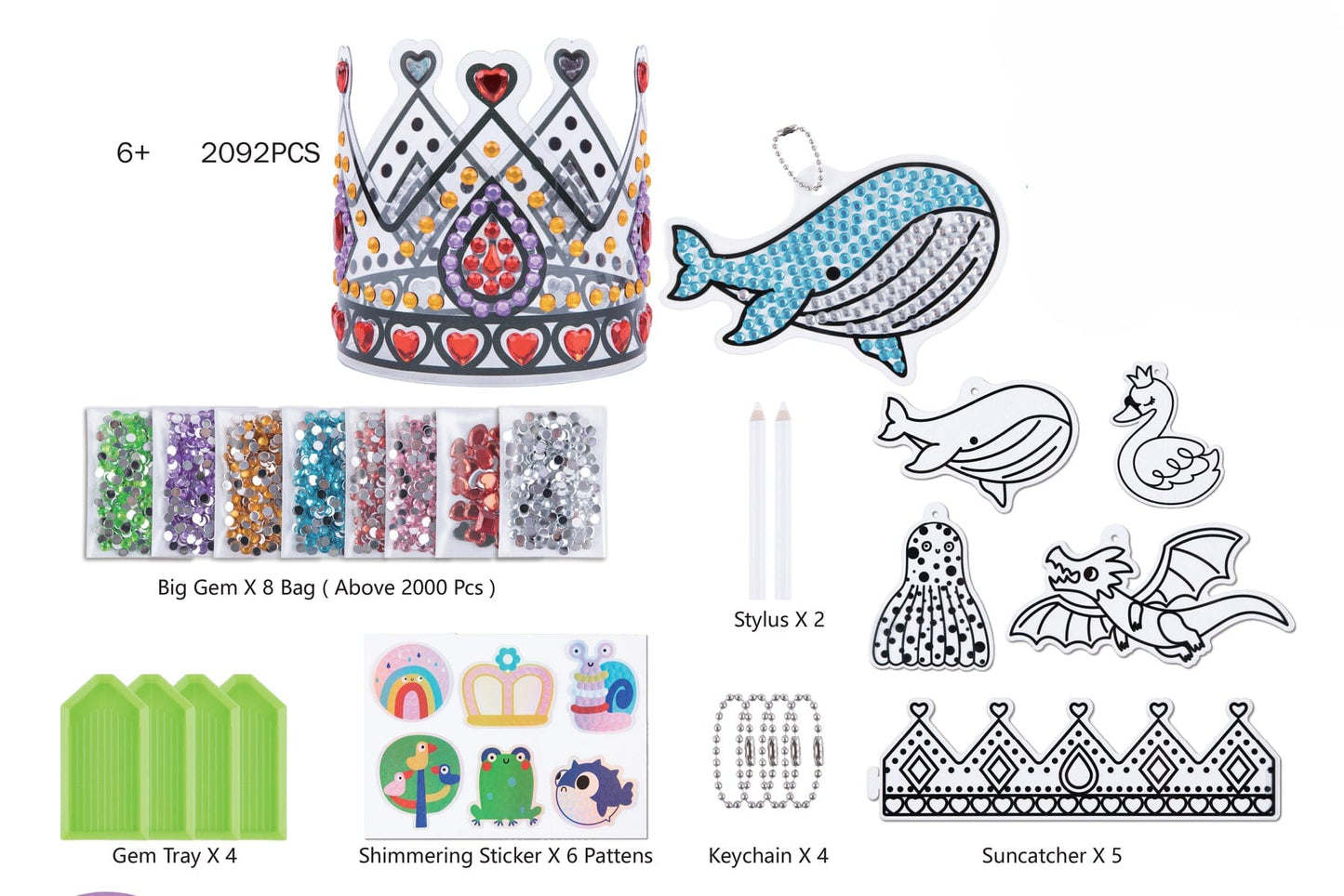 Kids Toy Chest Brand-Tookyland, Craft-Craft Kits DIAMOND CROWN - BIG GEM CRAFT KIT