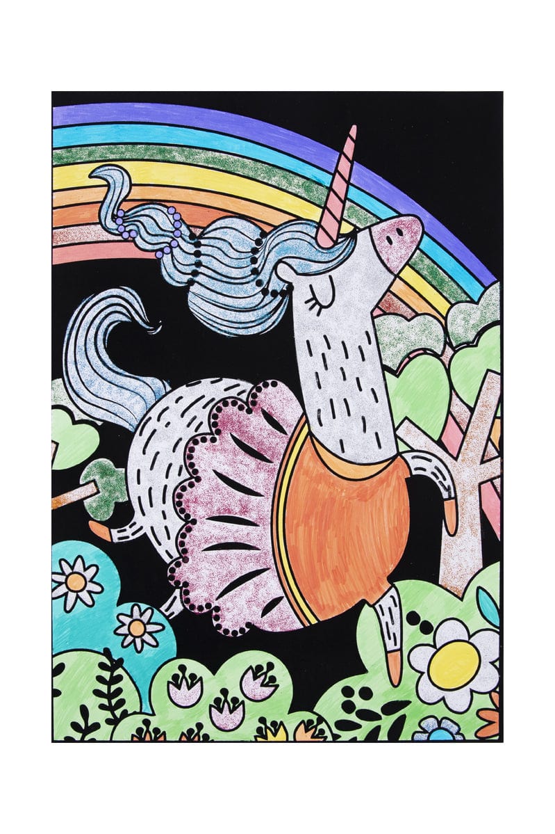 Kids Toy Chest Brand-Tookyland, Craft-Craft Kits UNICORN VELVET COLOURING CRAFT KIT
