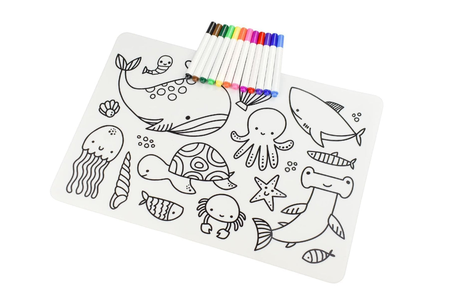 REUSABLE SILICONE DRAWING MAT-SEA ANIMALS - Kids Toy Chest 