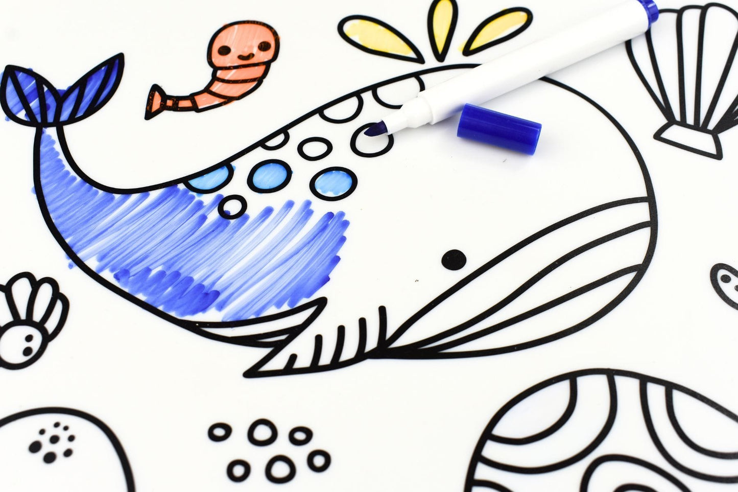 REUSABLE SILICONE DRAWING MAT-SEA ANIMALS - Kids Toy Chest 