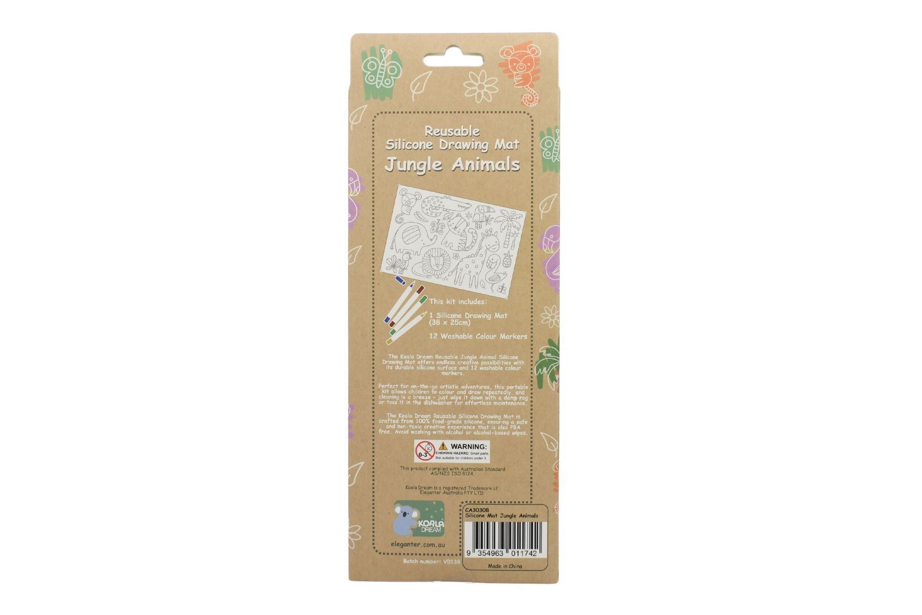 REUSABLE SILICONE DRAWING MAT-JUNGLE ANIMALS - Kids Toy Chest 