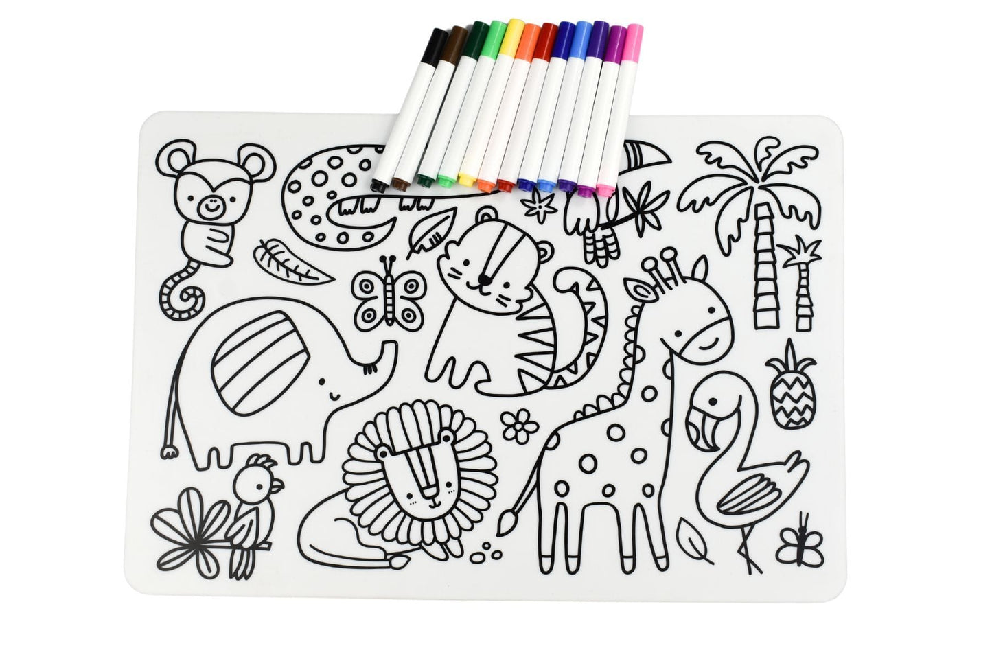 REUSABLE SILICONE DRAWING MAT-JUNGLE ANIMALS - Kids Toy Chest 