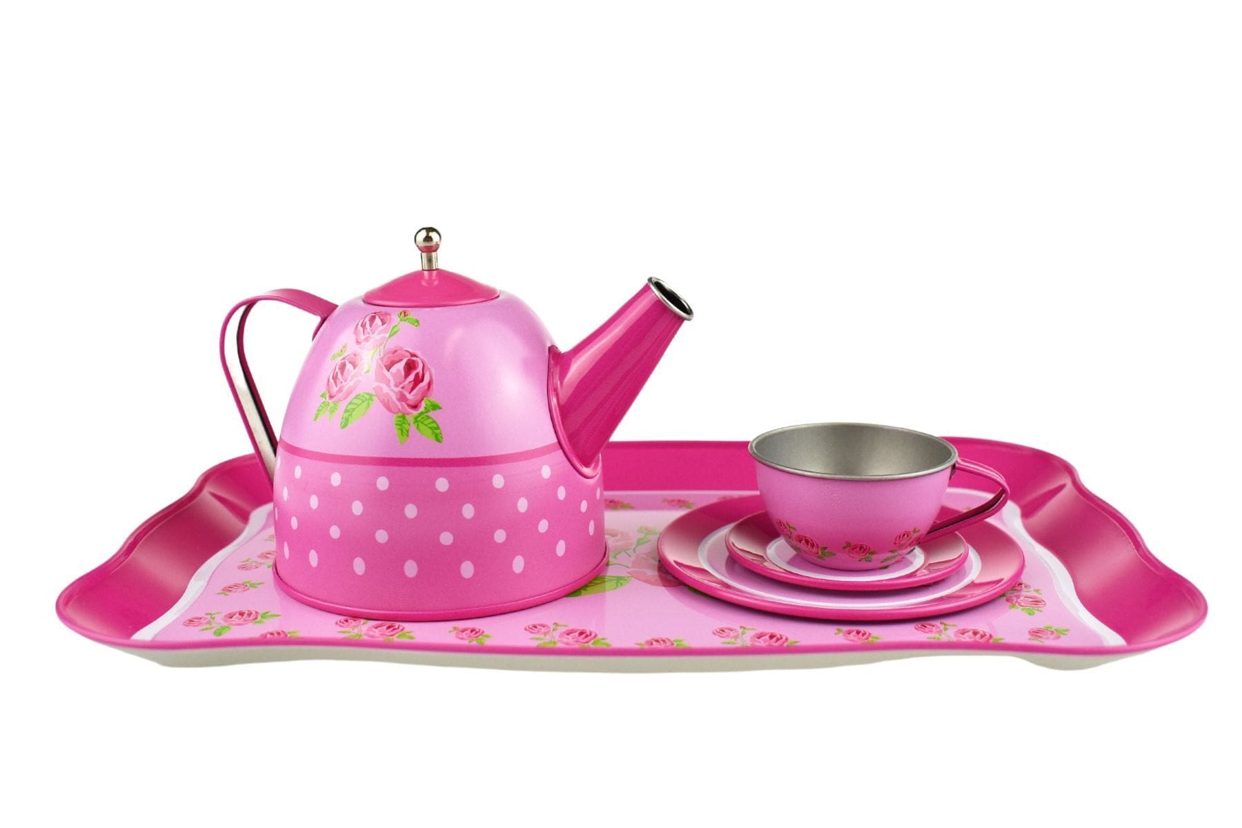 ROSE TIN TEA SET 15PCS - Kids Toy Chest 