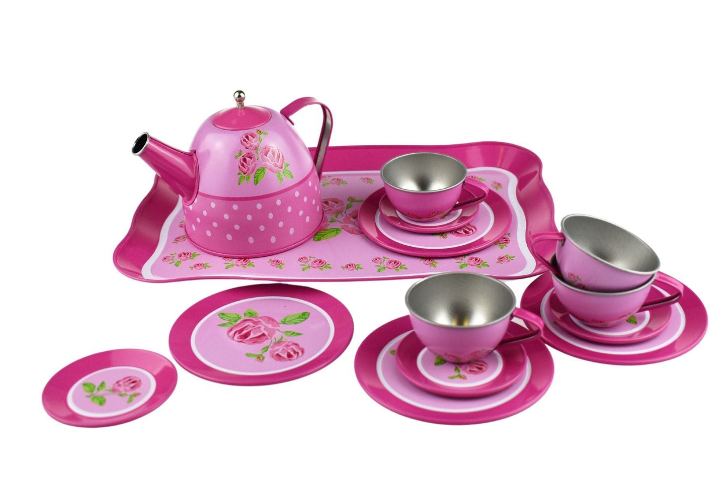 ROSE TIN TEA SET 15PCS - Kids Toy Chest 