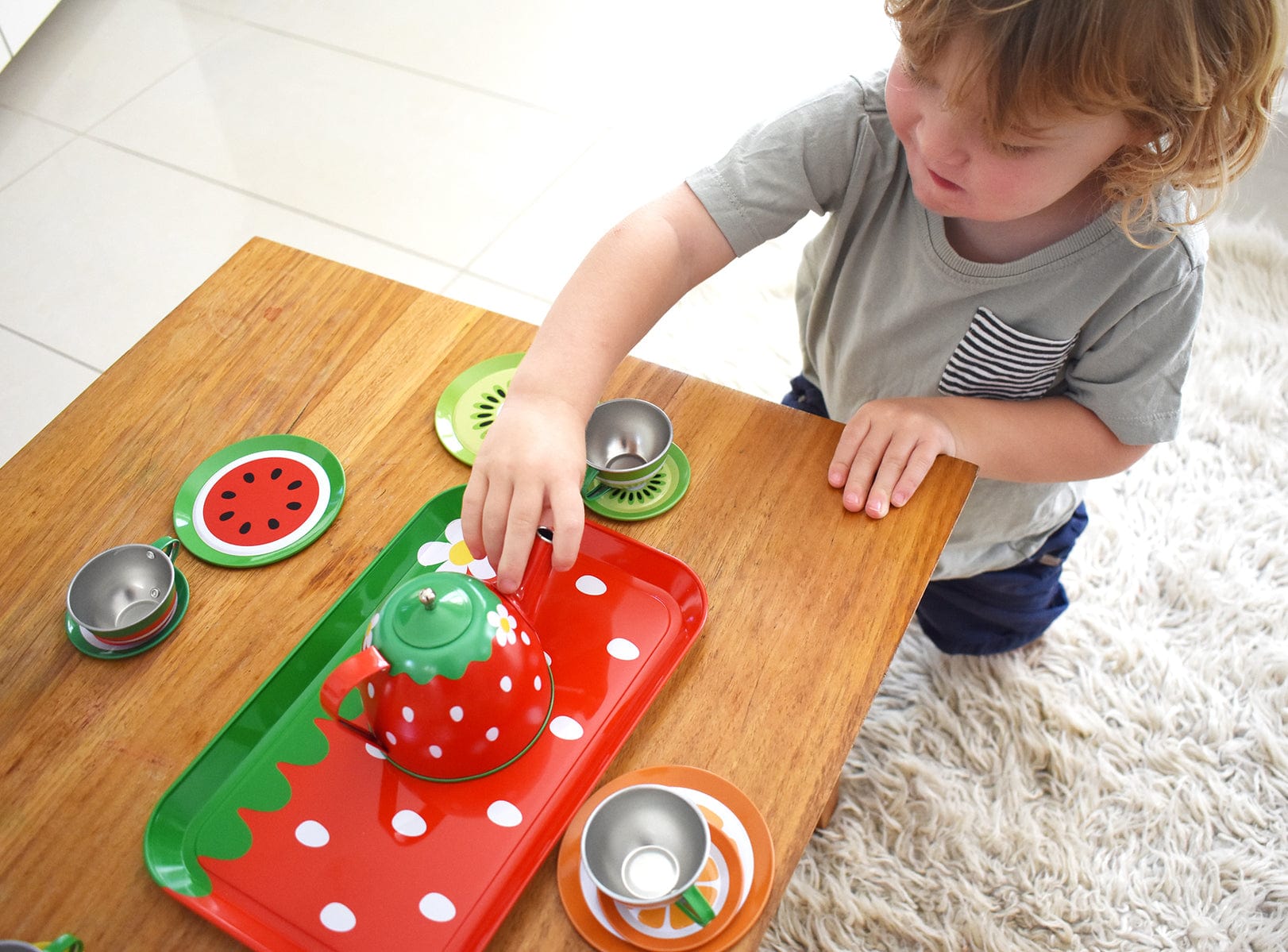 FRUIT TIN TEA SET 15PCS - Kids Toy Chest 