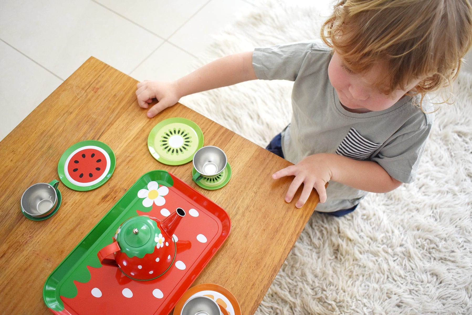 FRUIT TIN TEA SET 15PCS - Kids Toy Chest 