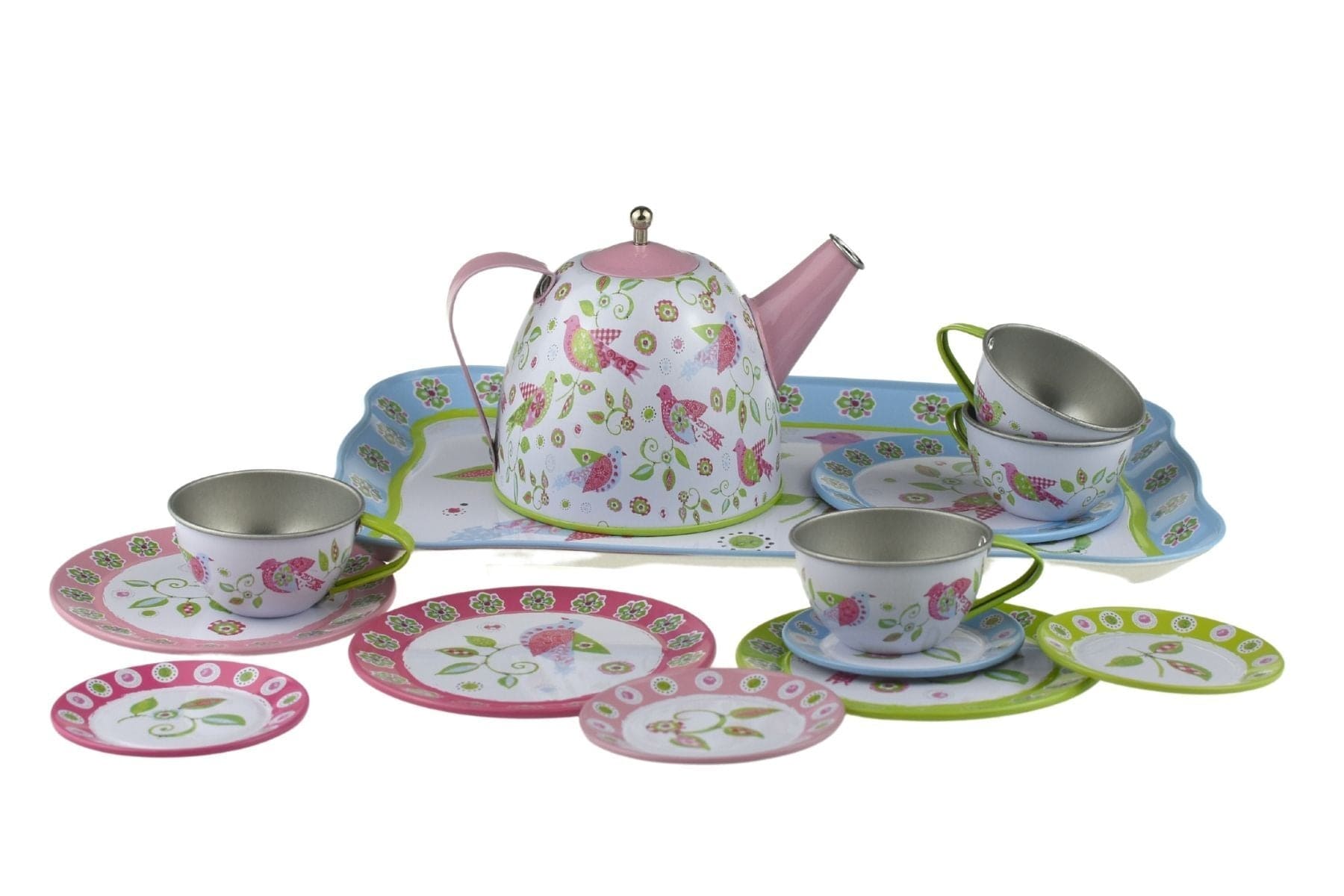 BIRD DESIGN TIN TEA SET 15PCS - Kids Toy Chest 