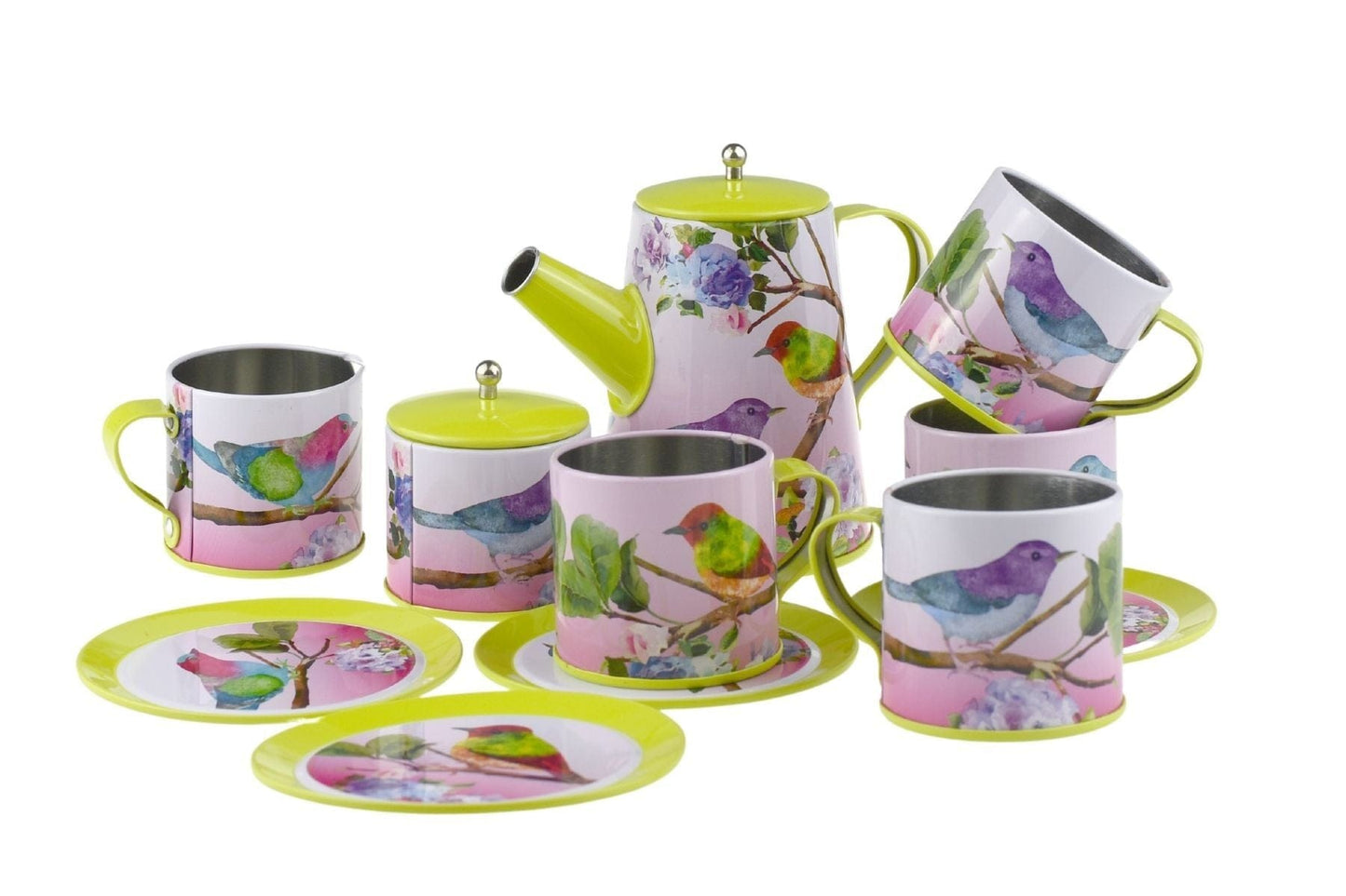 BIRD TIN TEA MUG SET 13PCS - Kids Toy Chest 