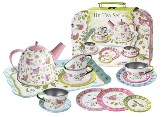 BIRD TIN TEA SET IN SUITCASE - Kids Toy Chest 