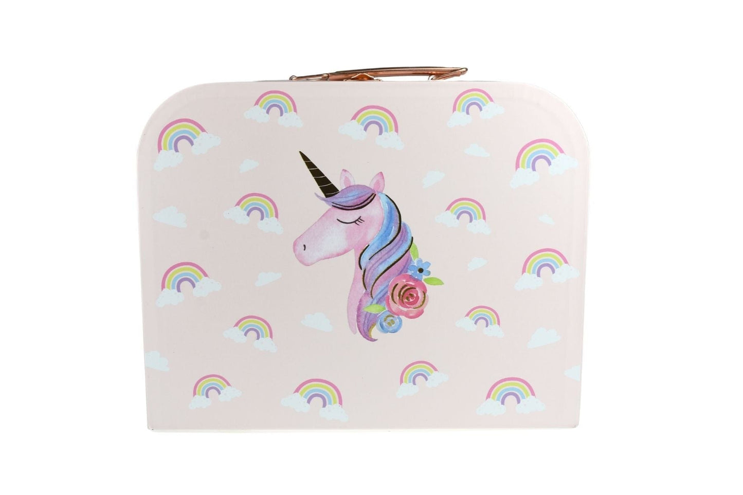 RAINBOW UNICORN TIN TEA MUG SET IN SUITCASE 18PCS - Kids Toy Chest 