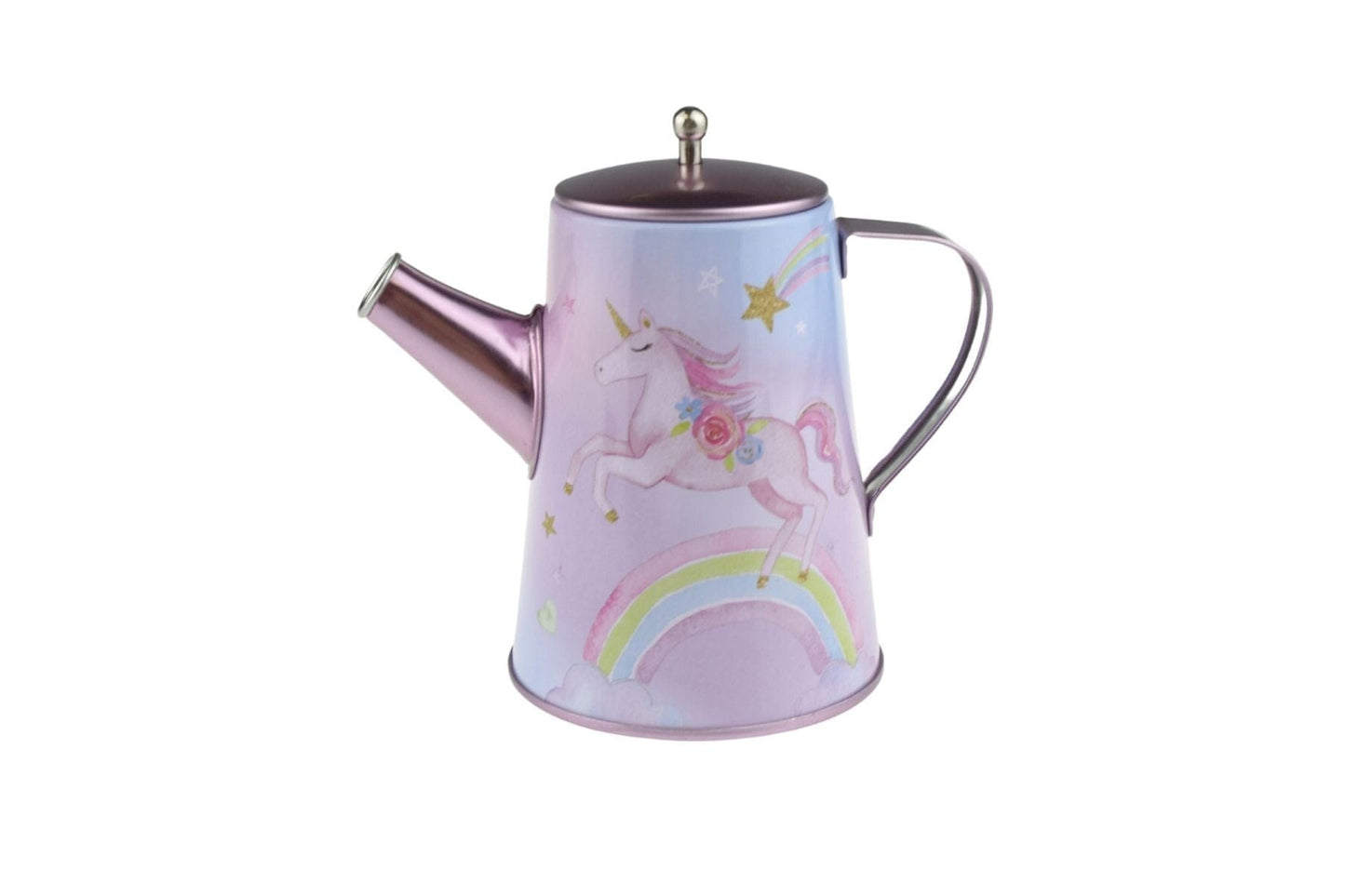 RAINBOW UNICORN TIN TEA MUG SET IN SUITCASE 18PCS - Kids Toy Chest 