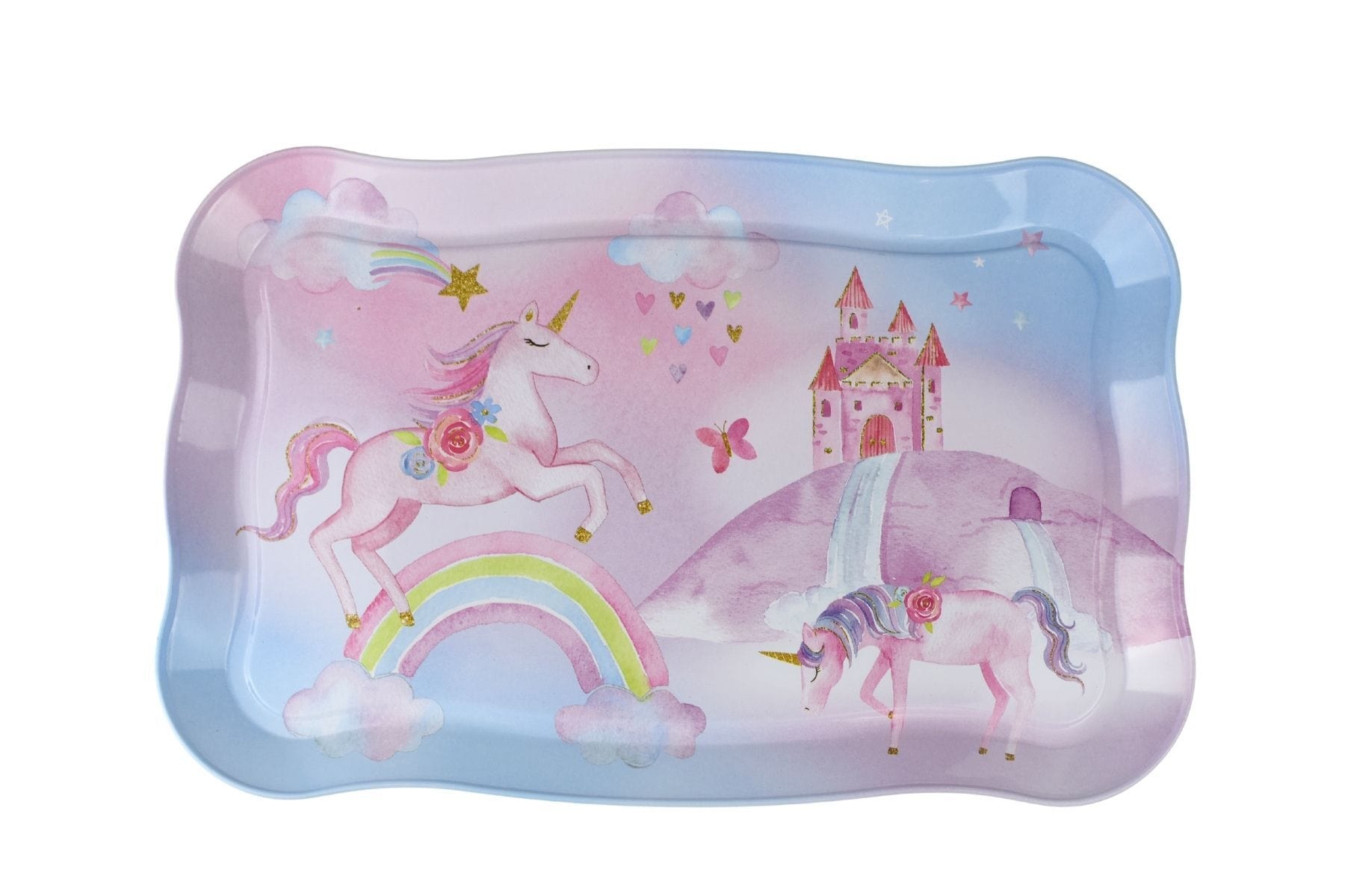 RAINBOW UNICORN TIN TEA MUG SET IN SUITCASE 18PCS - Kids Toy Chest 