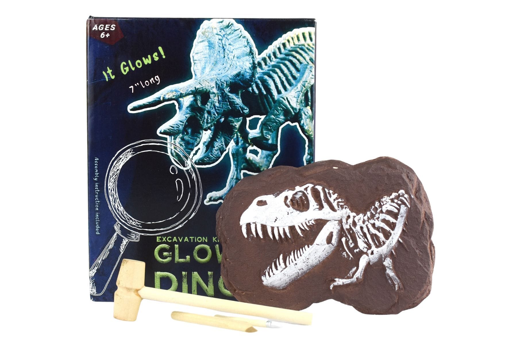 GLOW IN THE DARK TRICERATOPS EXCAVATION KIT - Kids Toy Chest 