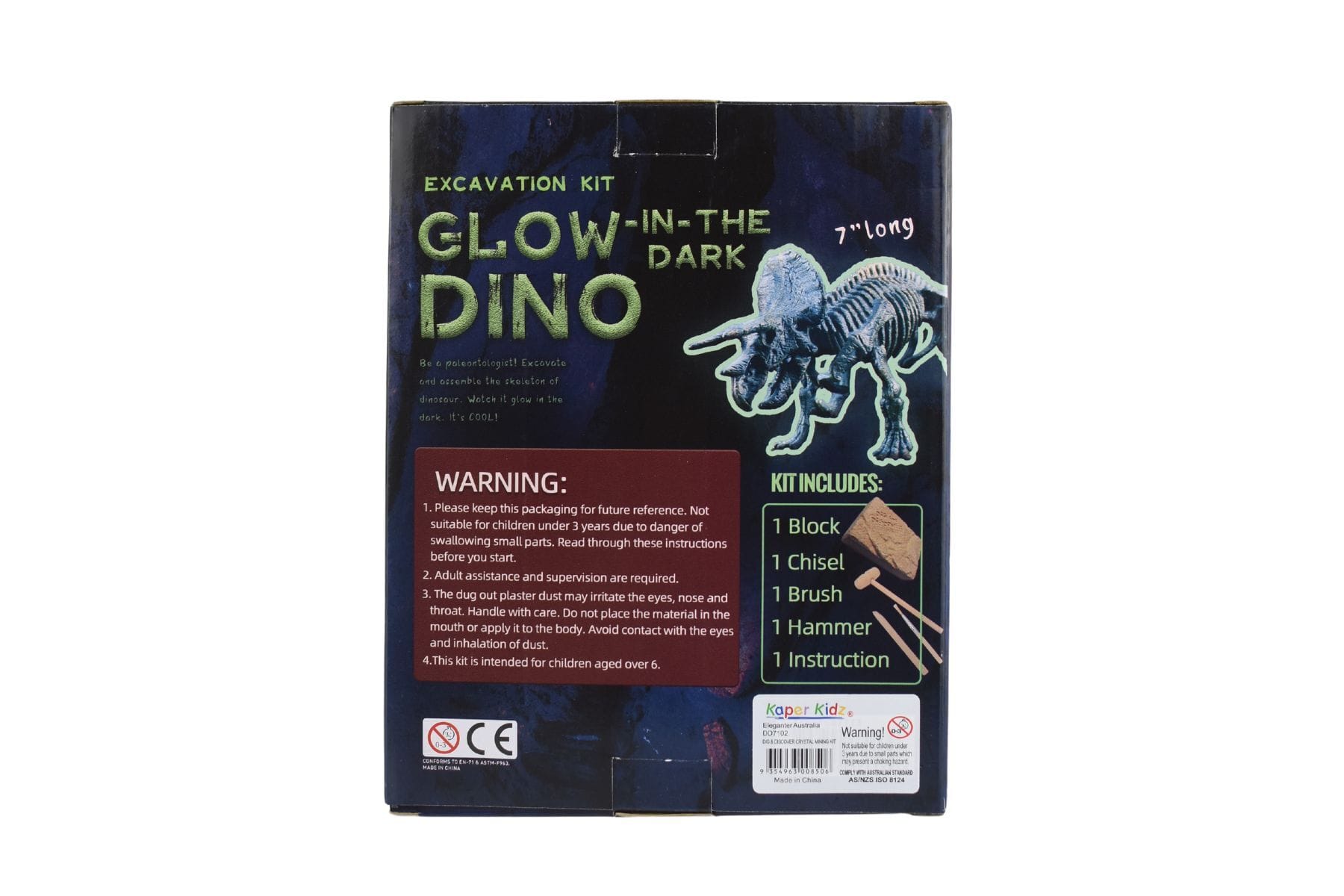 GLOW IN THE DARK TRICERATOPS EXCAVATION KIT - Kids Toy Chest 