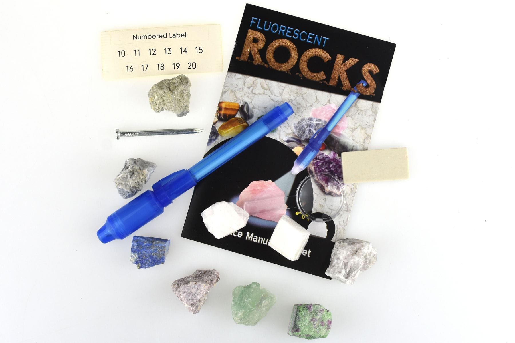 DELUXE FLUORESCENT ROCKS SCIENCE KIT - Kids Toy Chest 