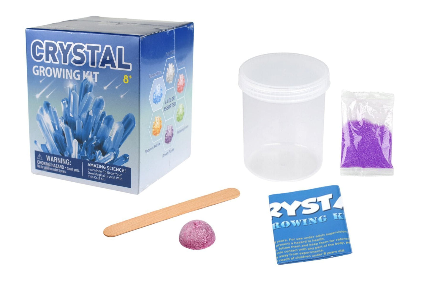 CRYSTAL GROWING KIT 6 COLOUR ASSORTED - Kids Toy Chest 