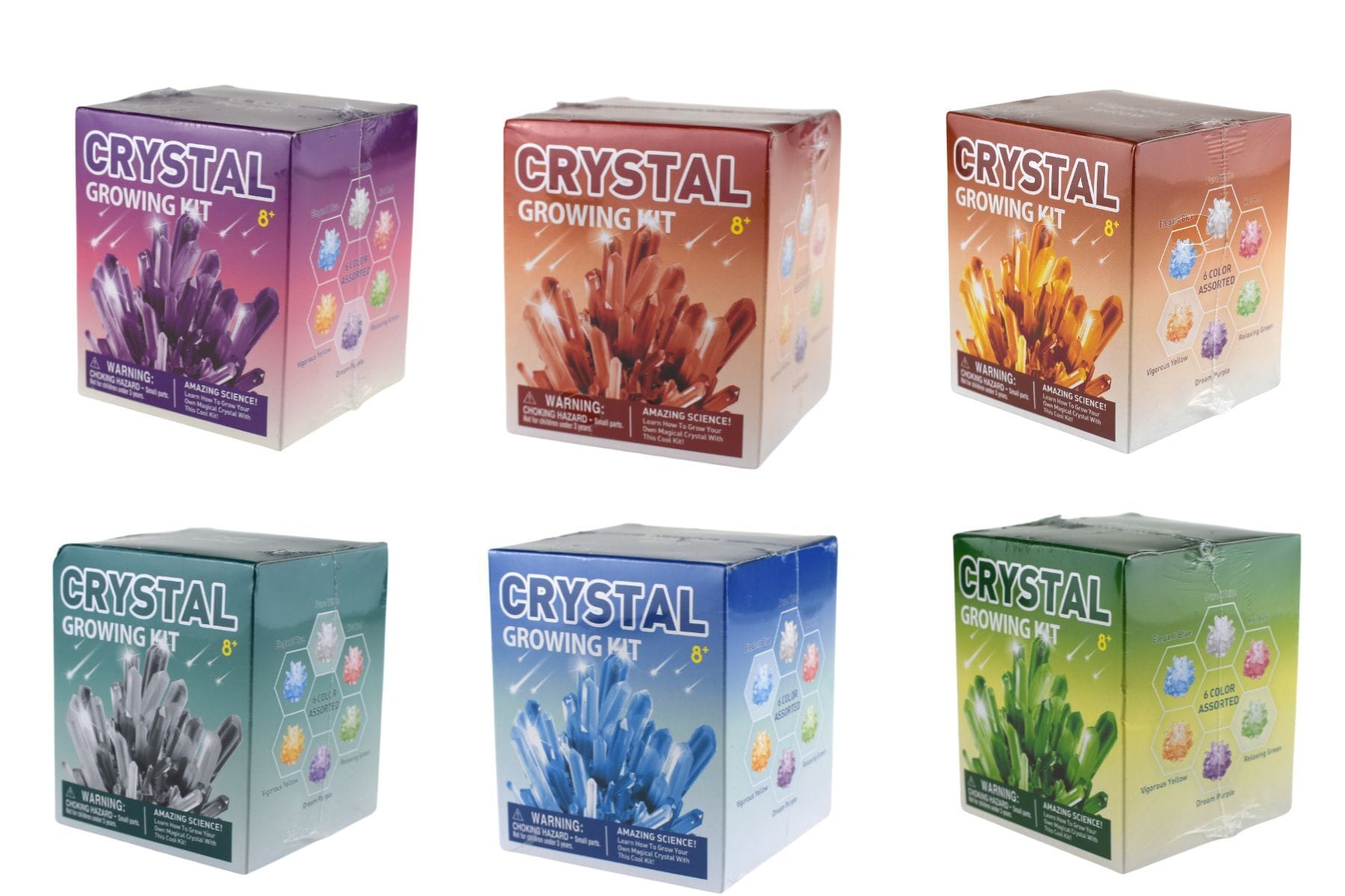 CRYSTAL GROWING KIT 6 COLOUR ASSORTED - Kids Toy Chest 