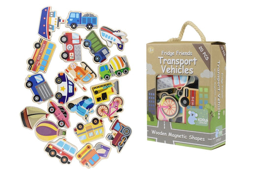 FRIDGE FRIENDS MAGNETIC TRANSPORT VEHICLES 20PCS - Kids Toy Chest 