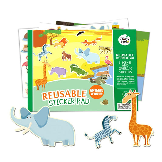 REUSABLE STICKER PAD SET - ANIMAL WORLD - Kids Toy Chest 