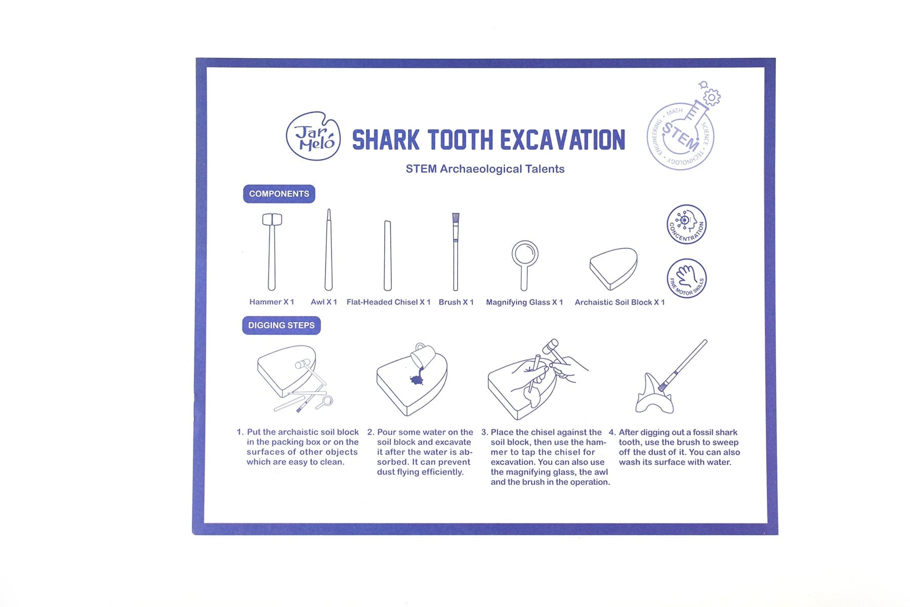 FOSSILS EXCAVATION KIT - SHARK - Kids Toy Chest 