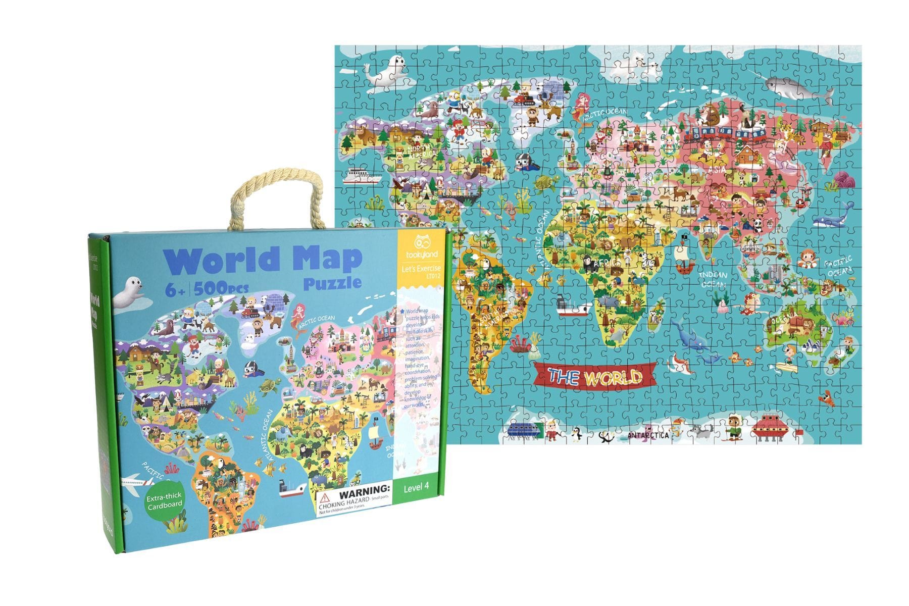 WORLD MAP JIGSAW PUZZLE 500 PCS - Kids Toy Chest 