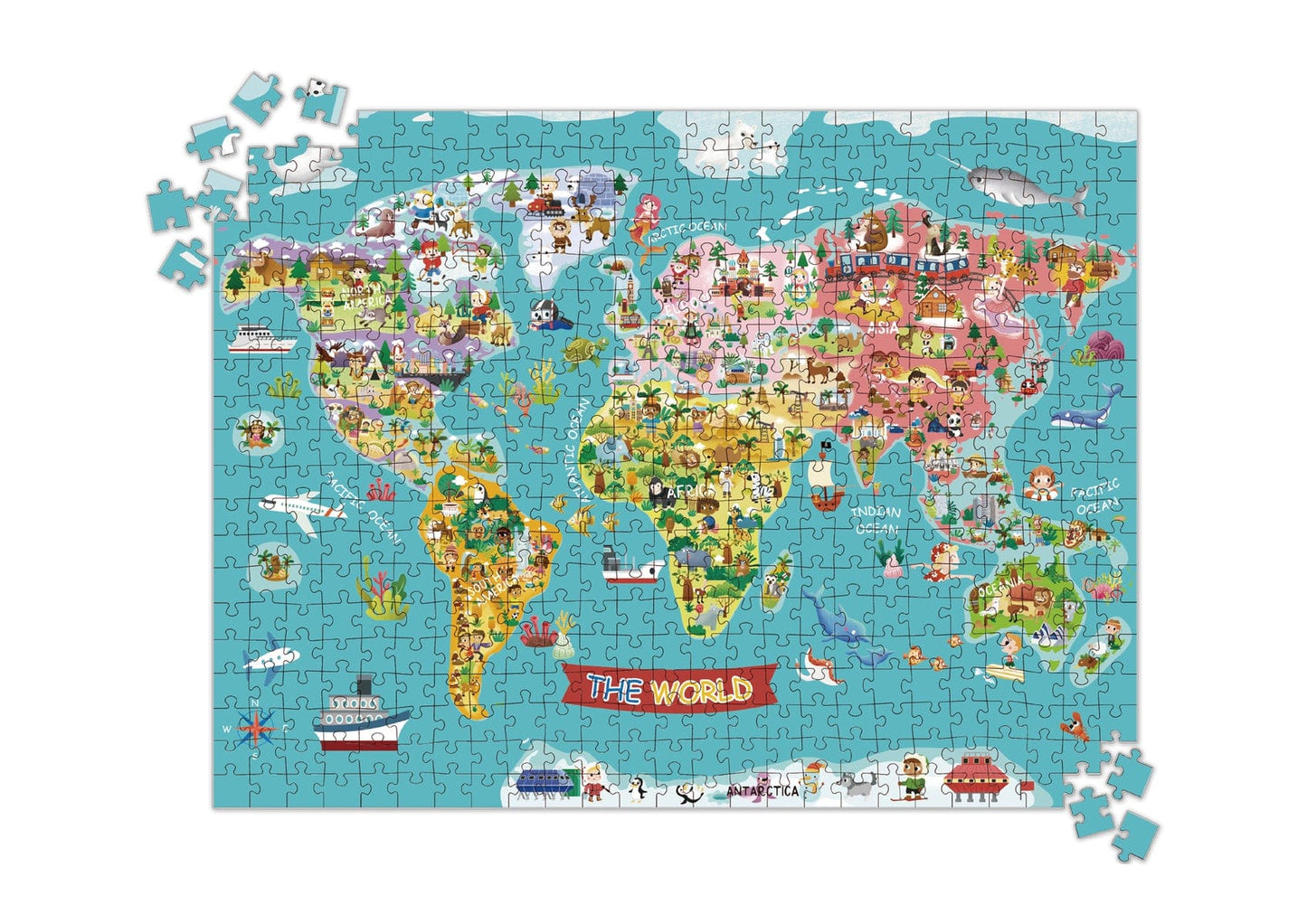 WORLD MAP JIGSAW PUZZLE 500 PCS - Kids Toy Chest 