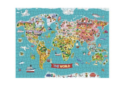 WORLD MAP JIGSAW PUZZLE 500 PCS - Kids Toy Chest 