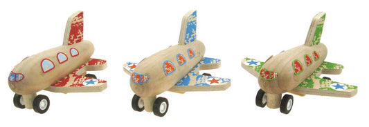 WOODEN PULL BACK AIRPLANE SET OF 3 - Kids Toy Chest 