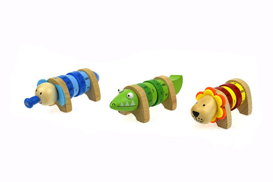 WOODEN PERPETUAL CALENDAR-JUNGLE ANIMALS SET OF 3 - Kids Toy Chest 