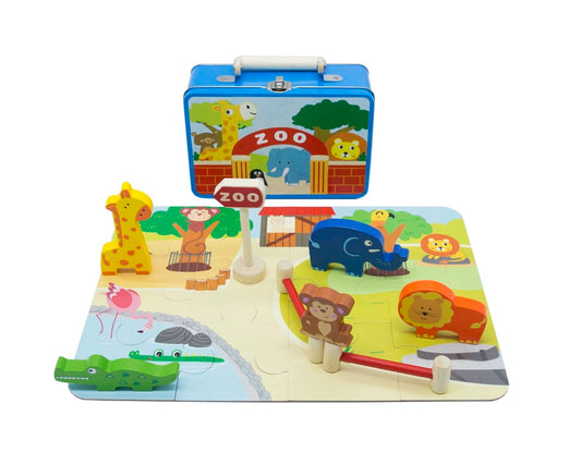 ZOO PLAYSET IN TIN CASE - Kids Toy Chest 