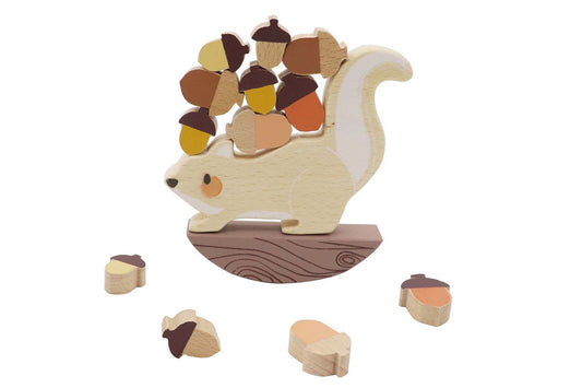 WOODEN SQUIRREL BALANCING GAME - Kids Toy Chest 