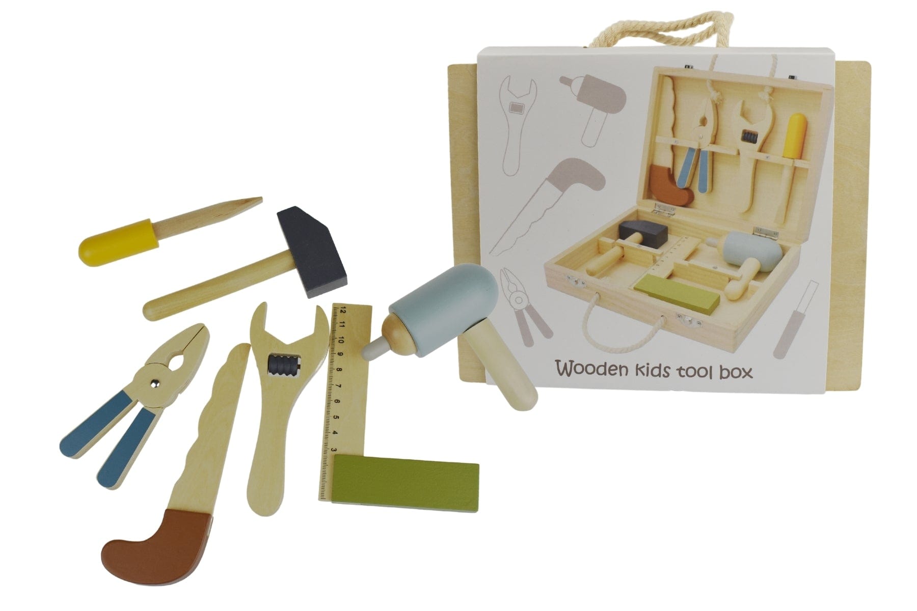 CALM & BREEZY WOODEN KIDS TOOLBOX BOXED - Kids Toy Chest 