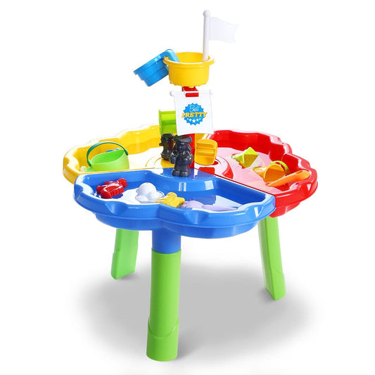 Keezi Kids Sandpit Pretend Play Set Outdoor Sand Water Table Beach Toy - Kids Toy Chest 