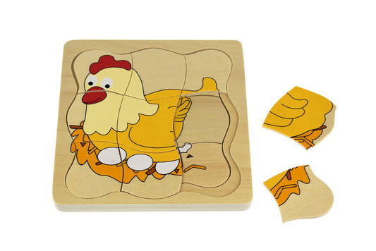 CHICKEN LIFECYCLE 4 LAYERS PUZZLE BOARD - Kids Toy Chest 