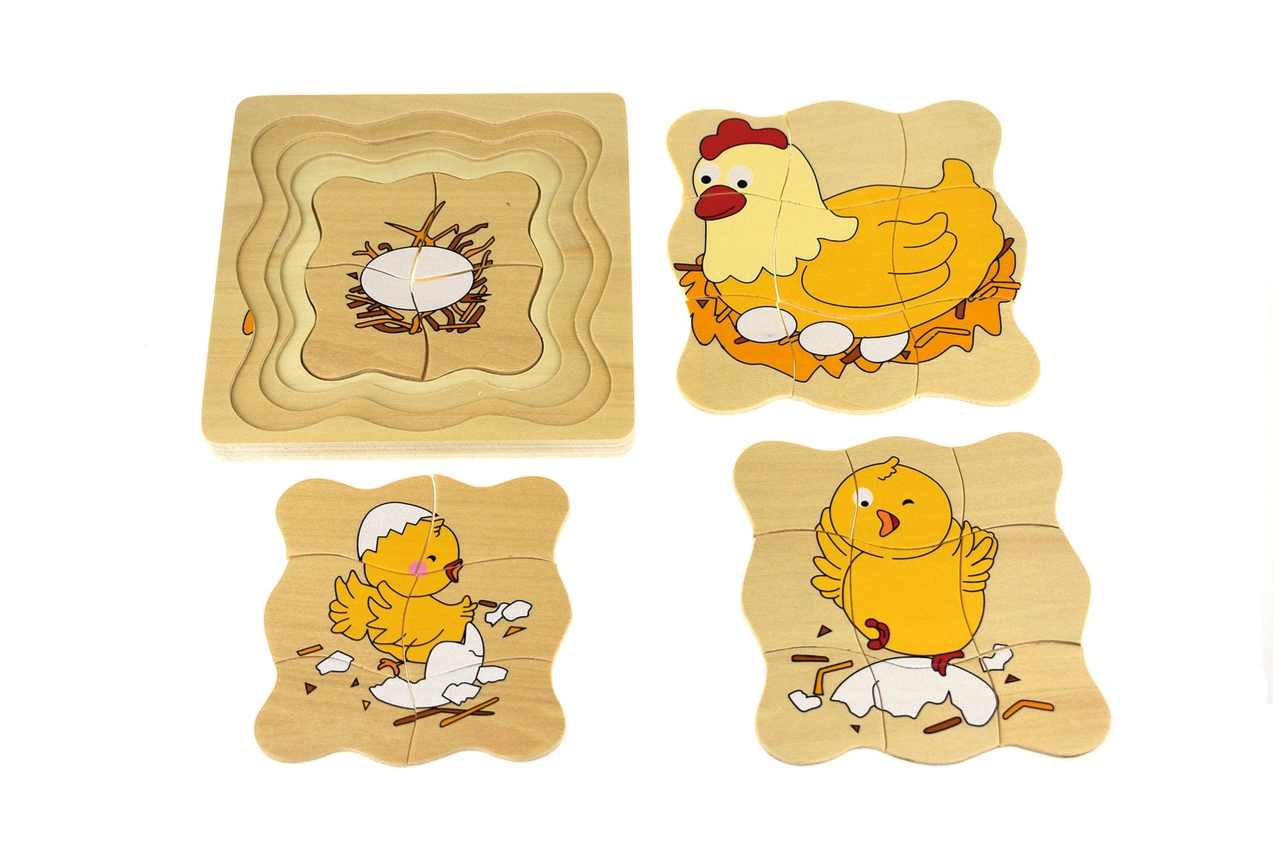 CHICKEN LIFECYCLE 4 LAYERS PUZZLE BOARD - Kids Toy Chest 