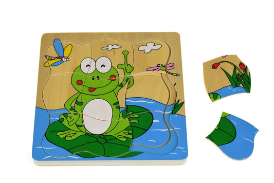 FROG LIFECYCLE 4 LAYERS PUZZLE BOARD - Kids Toy Chest 