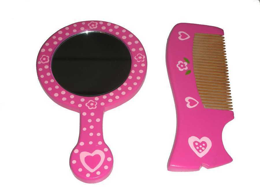 PRICE FOR ONE PINK MIRROR & COMB SET RANDOMLY PICK - Kids Toy Chest 