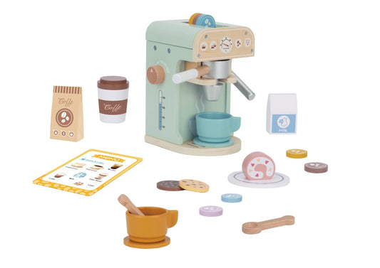 WOODEN BARISTA COFFEE MACHINE SET - Kids Toy Chest 