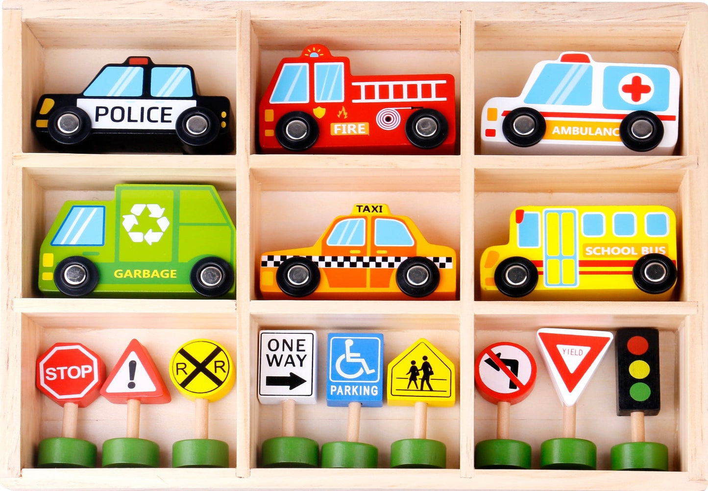 TRANSPORTATION VEHICLES & STREET SIGNS - Kids Toy Chest 