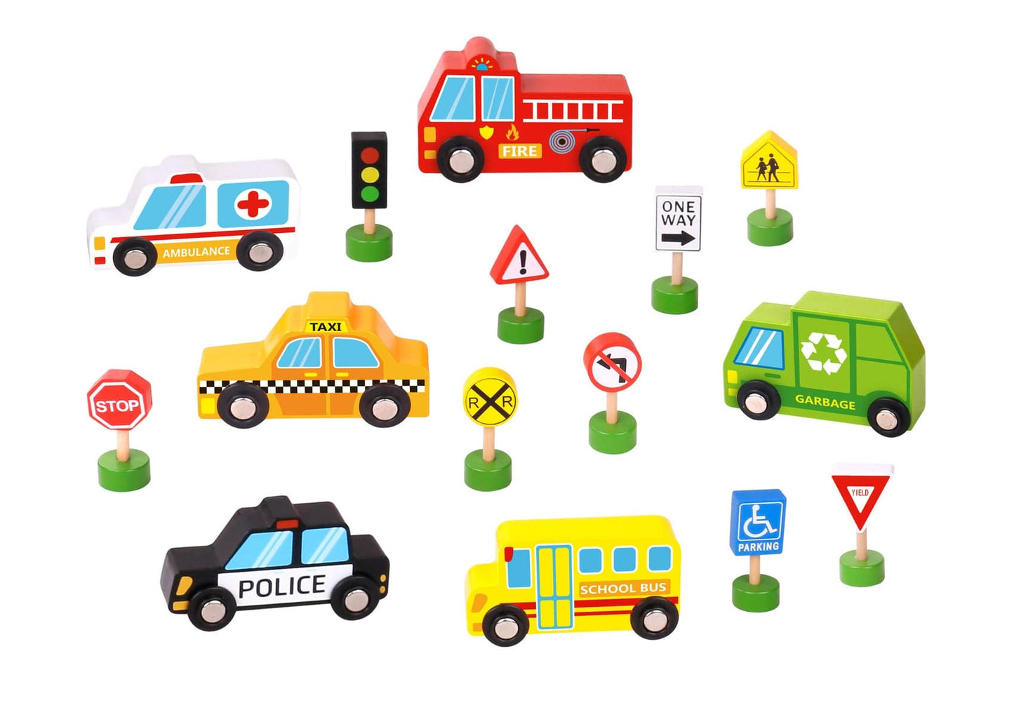 TRANSPORTATION VEHICLES & STREET SIGNS - Kids Toy Chest 