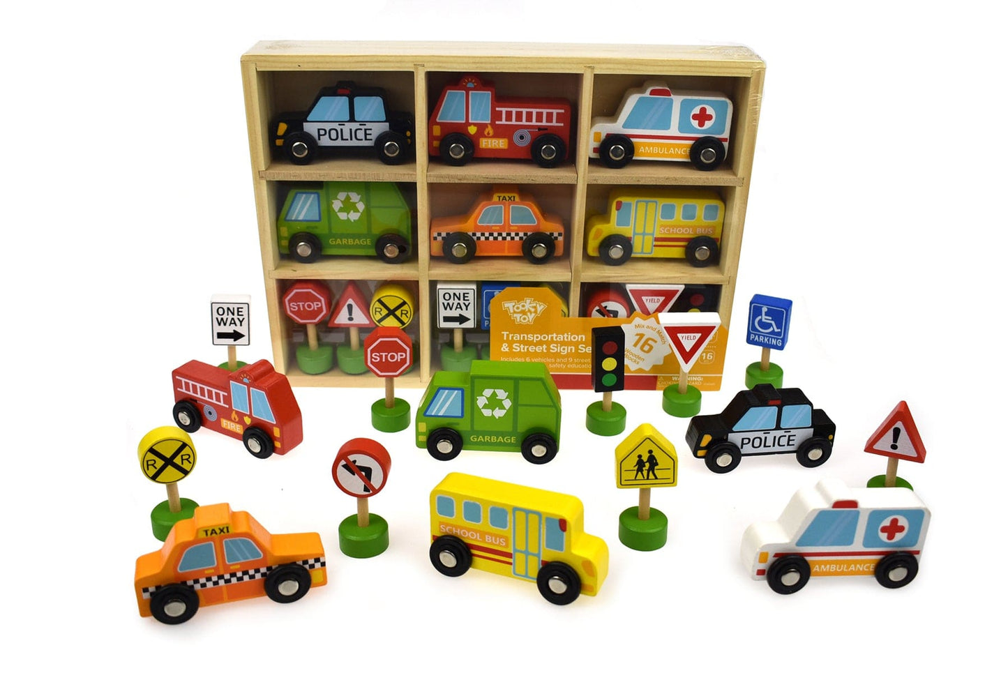 TRANSPORTATION VEHICLES & STREET SIGNS - Kids Toy Chest 