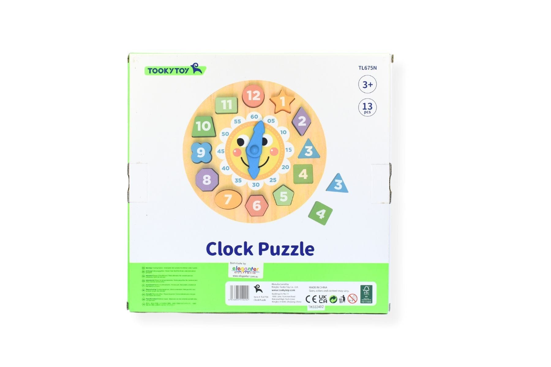 MY FOREST FRIENDS WOODEN CLOCK SHAPE SORTER PUZZLE - Kids Toy Chest 