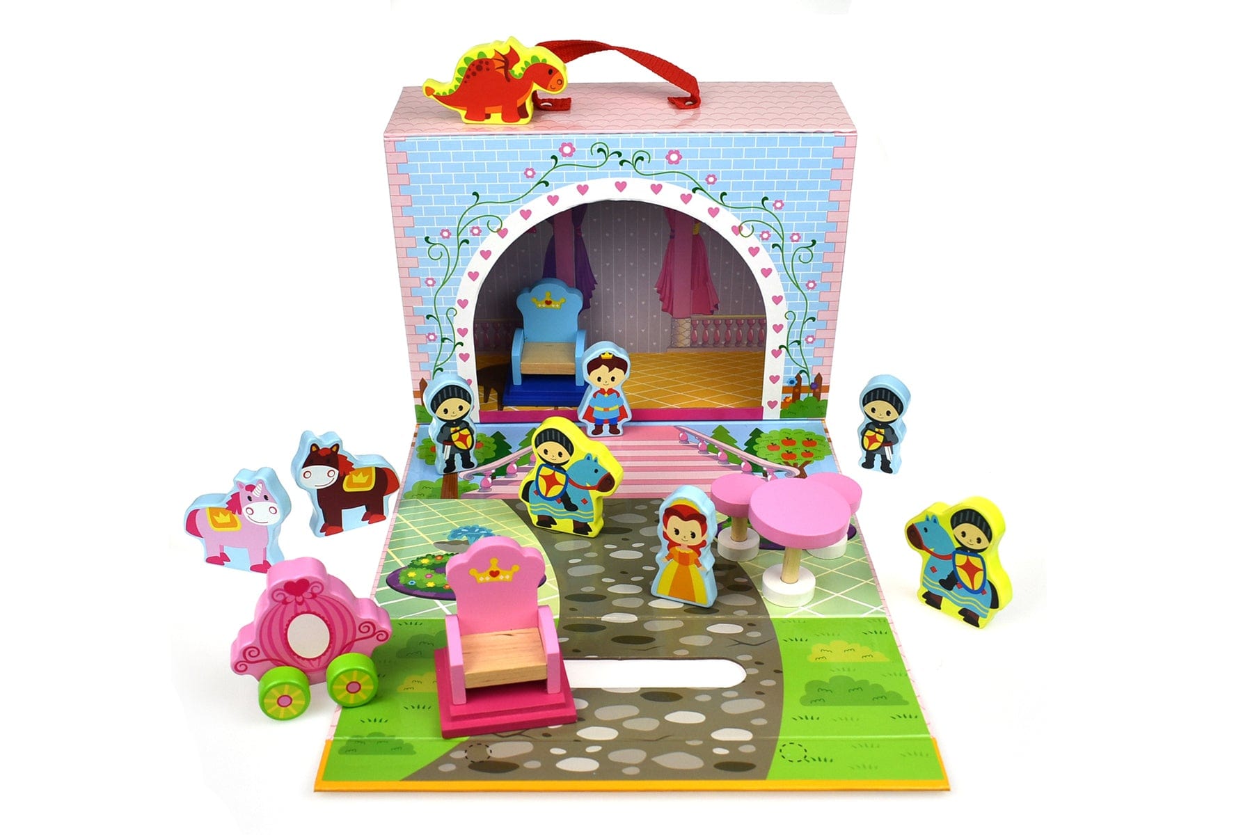 PRINCESS WOODEN STORY BOX TRAVEL SET - Kids Toy Chest 