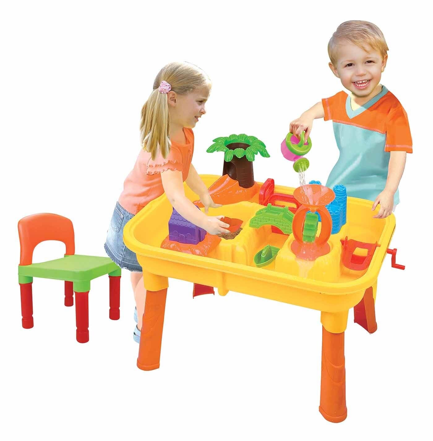 Children's 2-in-1 Sand & Water Table, Includes 18 Play Accessories - Kids Toy Chest 