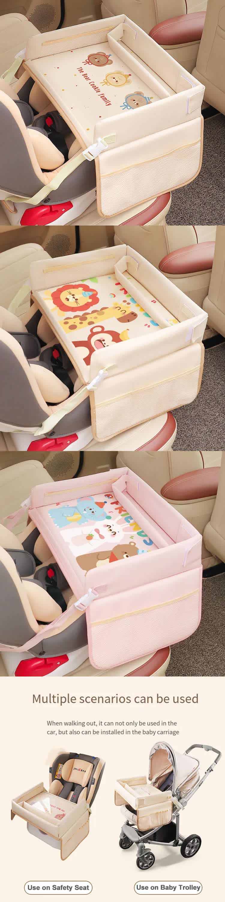 Little Bear Little Elephant Little White Rabbit Children's Portable Car Seat Activity Tray - Multifunctional Travel Desk