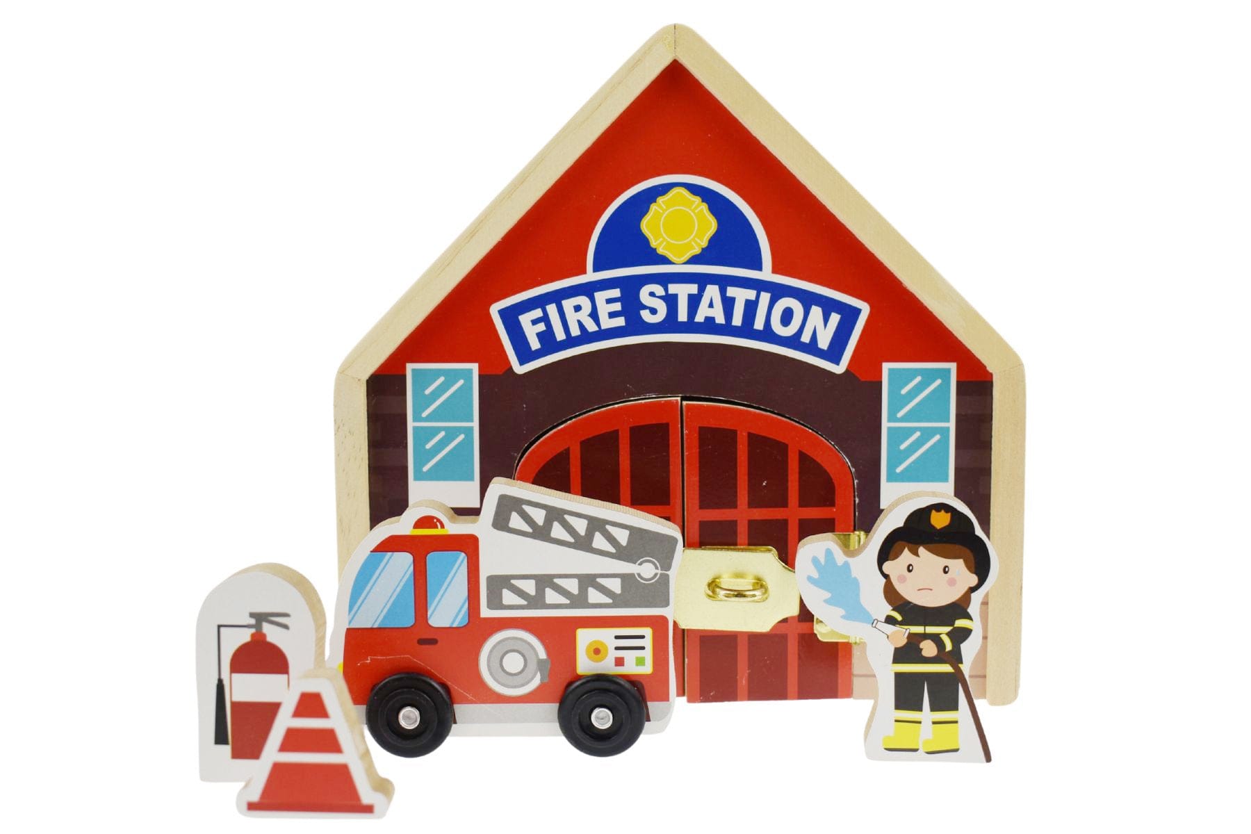 METAL LATCH PLAYSET-FIRESTATION - Kids Toy Chest 