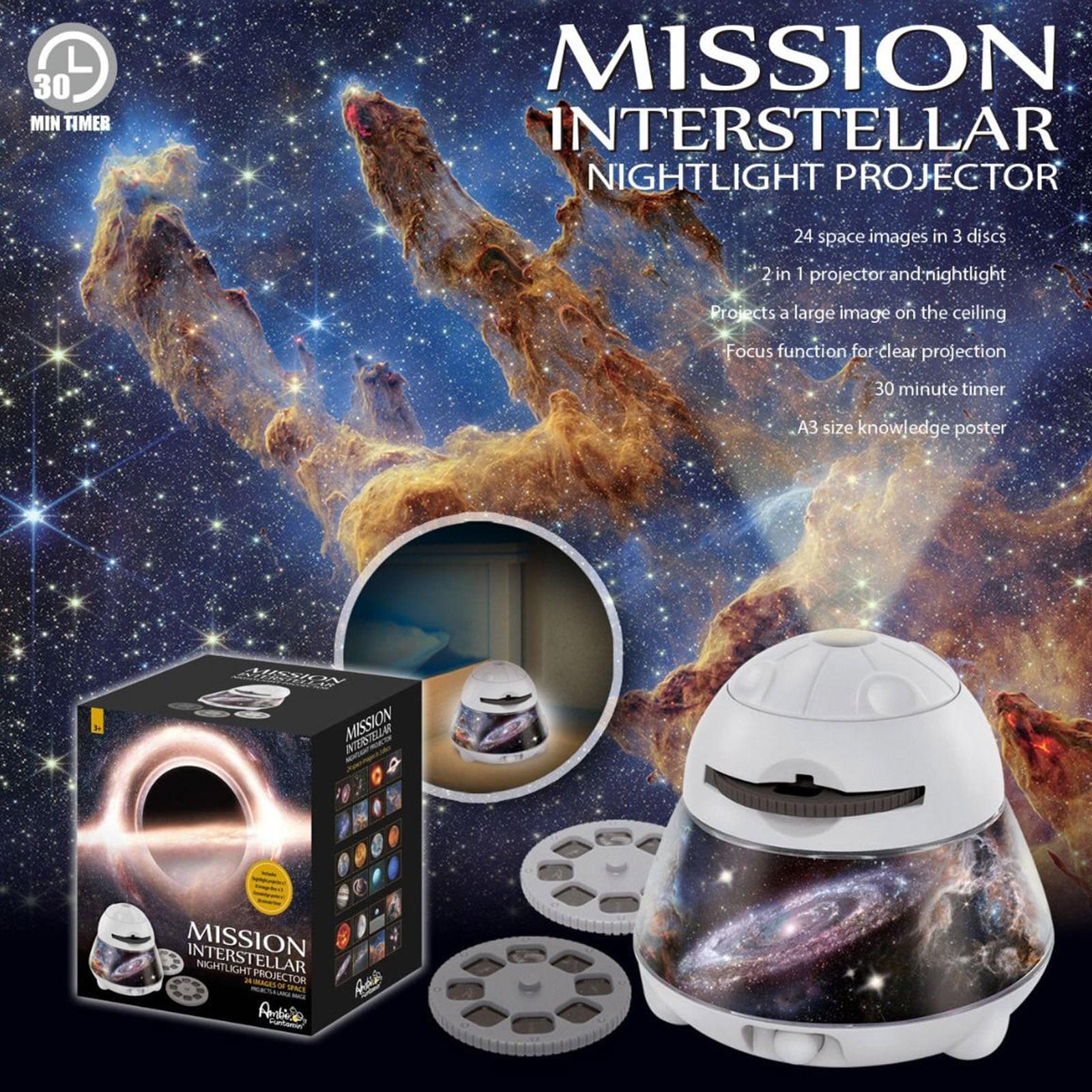 Kids Toy Chest  Baby & Kids > Baby & Kid's Toys > Activity Toys Mission Interstellar Dreamy Sky Night Light Projector - Kids STEAM Toy